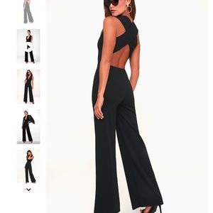 THINKING OUT LOUD BLACK BACKLESS JUMPSUIT